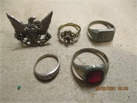 Lot of 5 Costume Rings