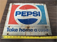 VINTAGE PEPSI METAL SIGN. ONE SIDED