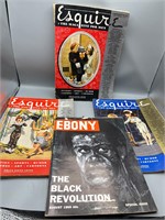 1940s esquire and 1969 Ebony magazines
