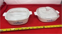 Corning Ware Casserole Dishes, one has chips on