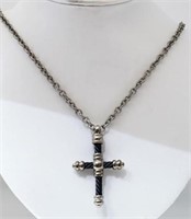 Titanium Black Cable Men's Cross Necklace