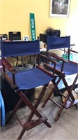 Two folding directors chairs, seat height is 30