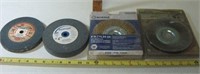 2 New 6" Grinding Wheels & 2 New 6" Wire Wheels