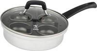 HENCKELS Non-Stick Cup 4 Eggs Poacher with Glass L
