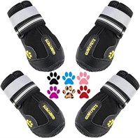 QUMY Dog Boots Waterproof Shoes for Dogs with Refl