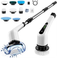 Cordless Electric Spin Scrubber  8 Brush Heads