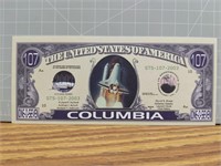 Columbia 107 banknote