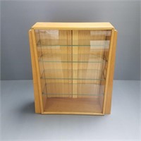 Oak table top display case - 16" wide x 21" high
