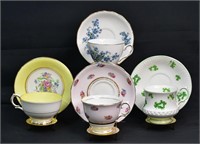 4 Vintage Tea Cups & Saucers