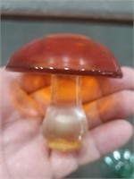 Murano art glass mushroom paperweight