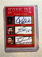 PELE LIONEL MESSI CRISTIANO RONALDO ICONIC INK P