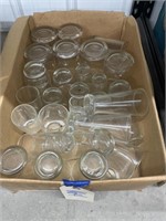 Box of glass mugs, glasses and tumblers