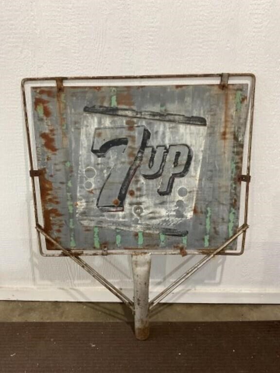 7 up sign with original pole topper base double