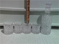 BARWARE SET GROUNDED DECANTER & GLASSES