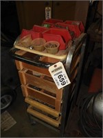 Rolling hardware cart w/ contents