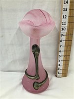 Filip Ravert Style Hand Blown Pink Satin