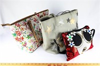 Leather Star Bag, Sequin Bag, Floral Tote