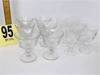 (6) Champagne Coupes & (6) Wine Glasses