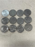 (12) Eisenhower dollar Coins