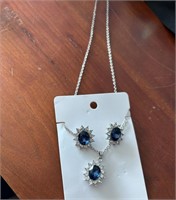 gemstone like earrings and necklace set