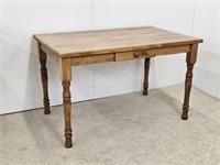 PINE TABLE WITH DRAWER - 29" HIGH X 48" L X 29.75"