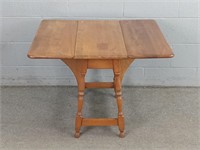 Heywood Wakefield Solid Wood Drop Leaf Side Table