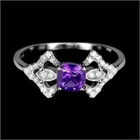 Cushion Amethyst 5mm Cz Gemstone 925 Sterling Silv