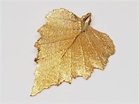 Gold Plated Real Leaf Pendant