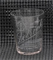 PRE PROHIBITION ETCHED SHOT GLASS