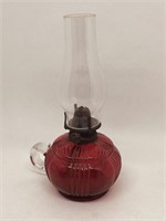 Antique Cranberry Finger Oil Lamp