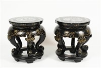 PR. LACQUERED & INLAID PLANT / FERN STANDS