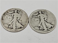 2-1920 Walking Liberty 1/2 Dollar Coins