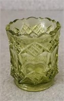 GREEN GLASS TEXTURED TOOTHPICKER