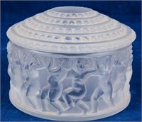 Lalique Crystal “Les Enfants” Powder Box Signed