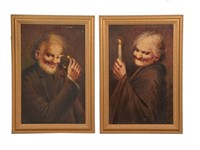 2 Hector Moncayo Portraits, Elderly Man & Woman