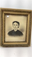 Antique photo in molded frame, age worn, 24x27,