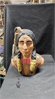 Ceramic Native American Bust 15"