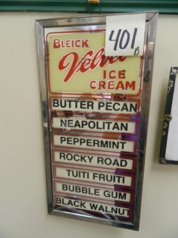 Bleick Velvet Ice Cream Menu Board (10x20)