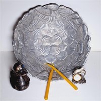 Arthur Court Singed Bowl, Silver-plated Bank,