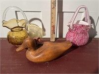 Glass Baskets & Wood Duck