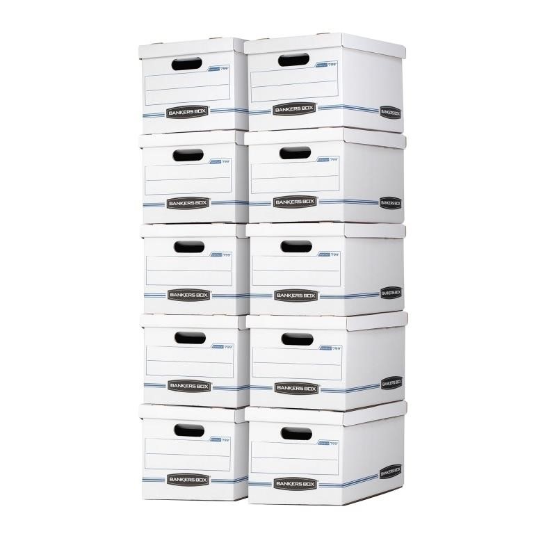 C827  Bankers Box File Storage Box 10 Pack White