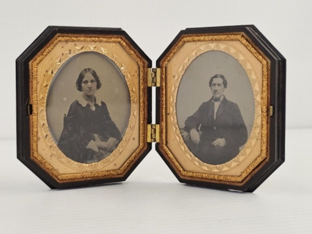 AMBROTYPE PHOTO PORTRAITS IN GUTTA PERCHA CASE