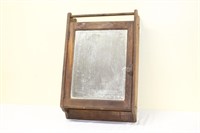 Antique oak beveled glass medicine cabinet