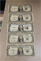 Lot of 5 1935 $1.00 Silver Certificate