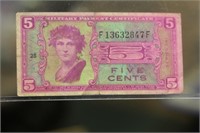 5 Cents Military Note
