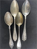 Sterling souvenir, spoons, Rochelle, Illinois,