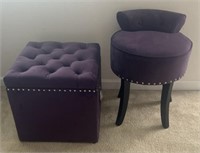 Tufted Stool and Storage Cube