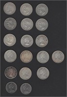 TRAY: 18 CDN 50 CENT COINS