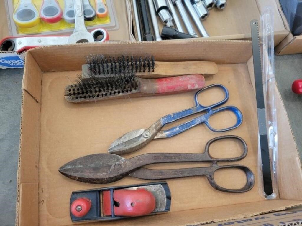 Wire Brushes, Snip, Wood Plane