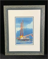 Signed Sailboat Painting, P. Paul